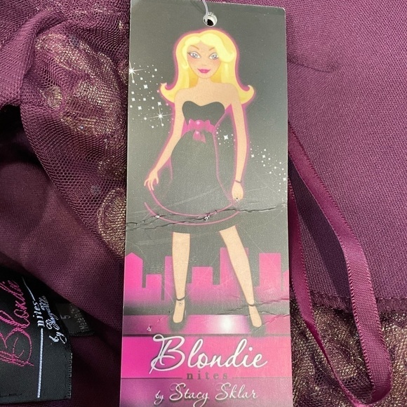NWT Blondie Nites Mini Formal Party Gold Burgundy Maroon Size 5 - Picture 9 of 12
